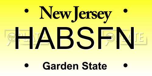 HABSFN New Jersey License Plate