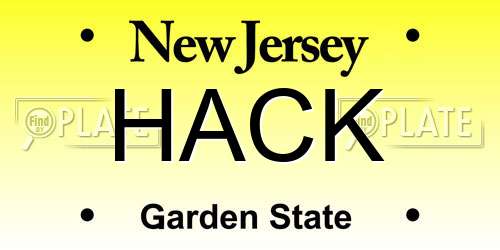 HACK New Jersey License Plate
