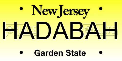 HADABAH New Jersey License Plate