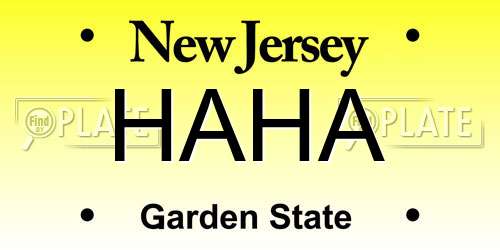 HAHA New Jersey License Plate