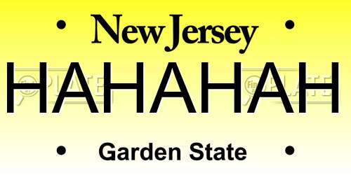 HAHAHAH New Jersey License Plate