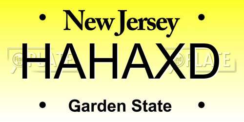 HAHAXD New Jersey License Plate