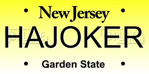 HAJOKER New Jersey License Plate