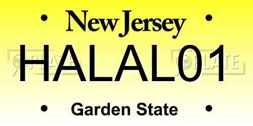 HALAL01 New Jersey License Plate