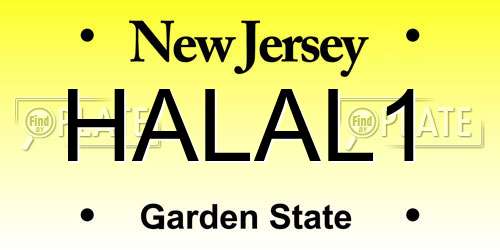 HALAL1 New Jersey License Plate