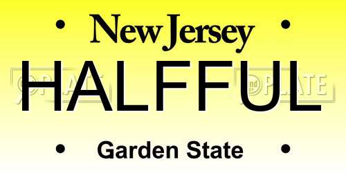 HALFFUL New Jersey License Plate