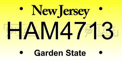 HAM4713 New Jersey License Plate
