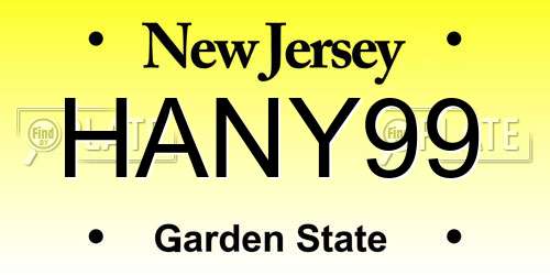 HANY99 New Jersey License Plate