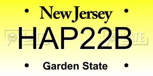 HAP22B New Jersey License Plate
