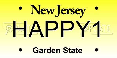 HAPPY1 New Jersey License Plate