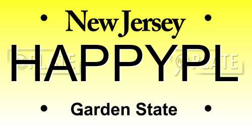 HAPPYPL New Jersey License Plate
