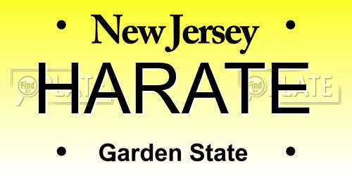 HARATE New Jersey License Plate