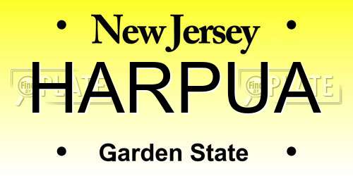 HARPUA New Jersey License Plate