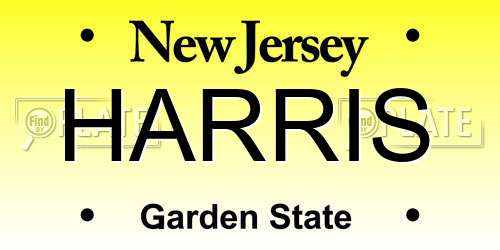 HARRIS New Jersey License Plate