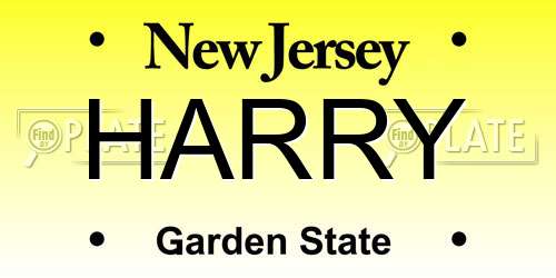 HARRY New Jersey License Plate