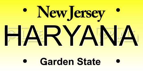 HARYANA New Jersey License Plate