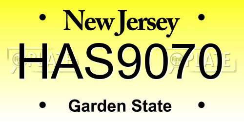 HAS9070 New Jersey License Plate