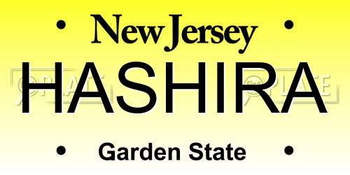 HASHIRA New Jersey License Plate