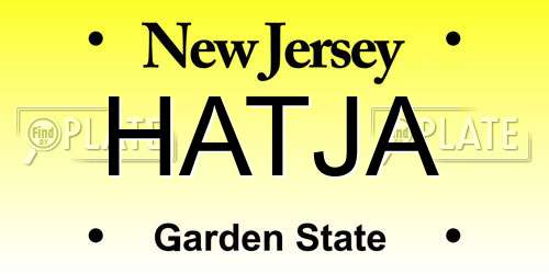 HATJA New Jersey License Plate