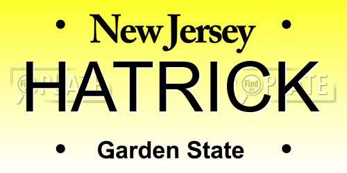 HATRICK New Jersey License Plate