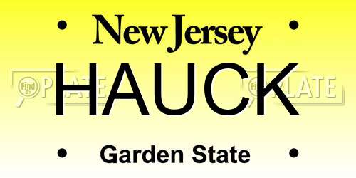HAUCK New Jersey License Plate