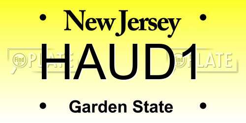 HAUD1 New Jersey License Plate