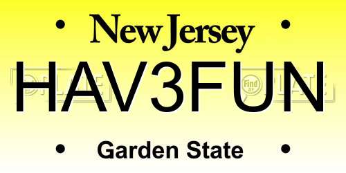 HAV3FUN New Jersey License Plate