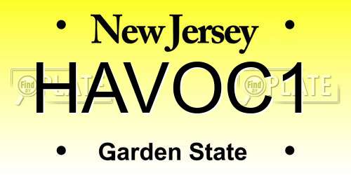 HAVOC1 New Jersey License Plate
