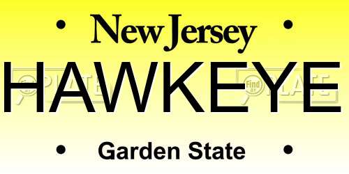 HAWKEYE New Jersey License Plate