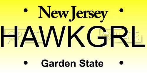 HAWKGRL New Jersey License Plate