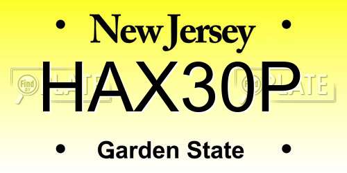 HAX30P New Jersey License Plate