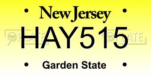 HAY515 New Jersey License Plate