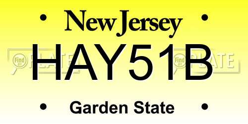 HAY51B New Jersey License Plate