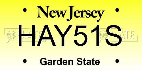 HAY51S New Jersey License Plate