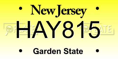 HAY815 New Jersey License Plate
