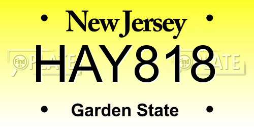 HAY818 New Jersey License Plate