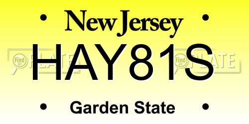HAY81S New Jersey License Plate