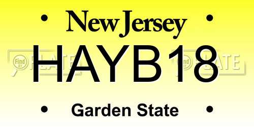 HAYB18 New Jersey License Plate