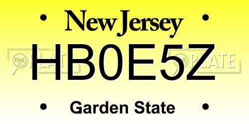 HB0E5Z New Jersey License Plate