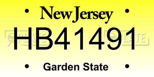 HB41491 New Jersey License Plate