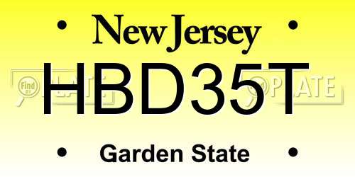 HBD35T New Jersey License Plate