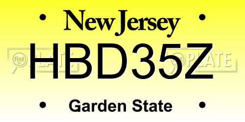 HBD35Z New Jersey License Plate