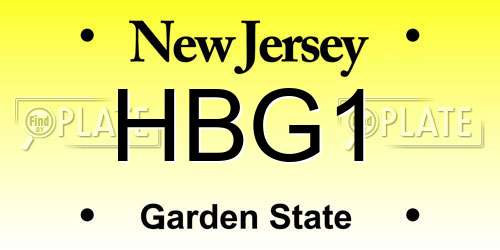 HBG1 New Jersey License Plate