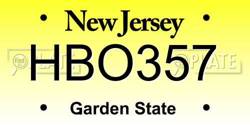 HBO357 New Jersey License Plate