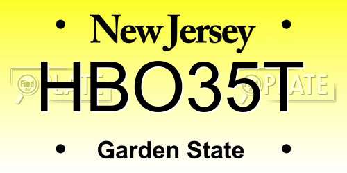 HBO35T New Jersey License Plate
