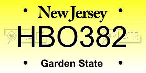 HBO382 New Jersey License Plate