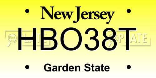 HBO38T New Jersey License Plate
