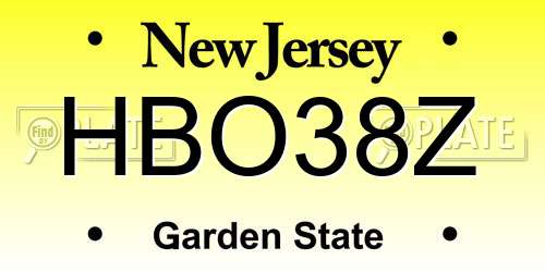 HBO38Z New Jersey License Plate