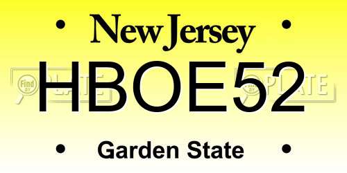 HBOE52 New Jersey License Plate