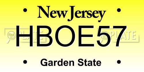 HBOE57 New Jersey License Plate
